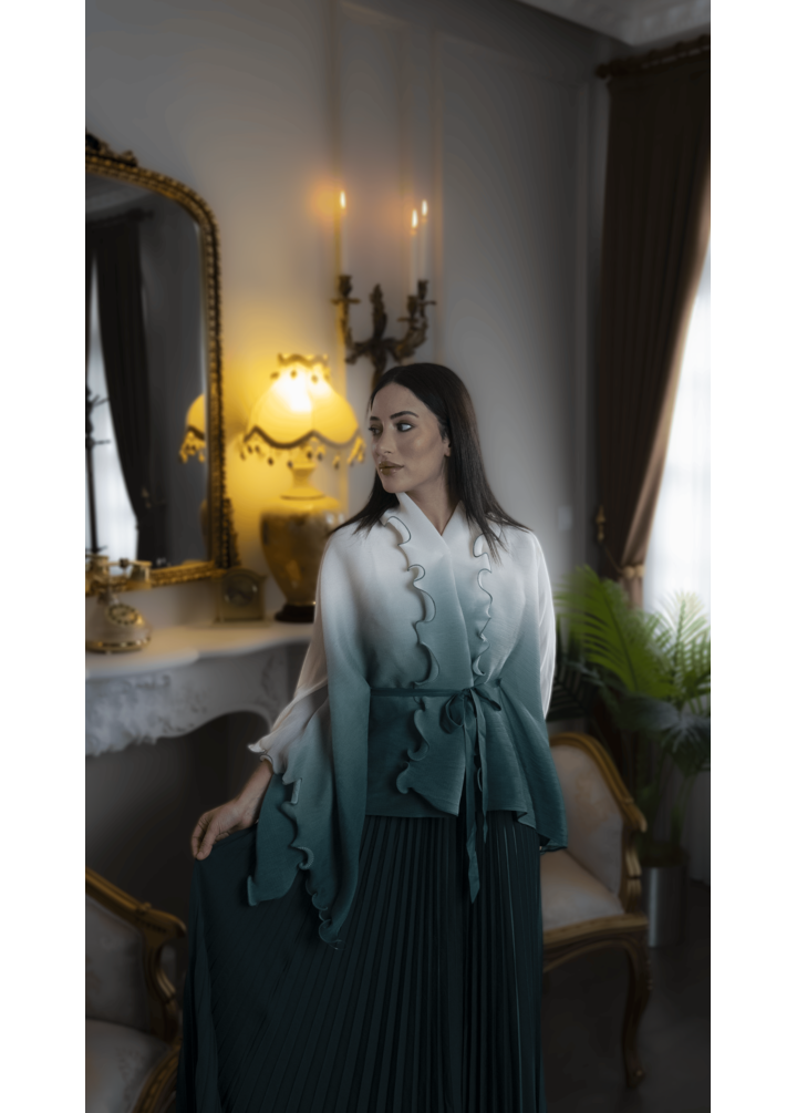 Peri Pileli Etek Takım Yeşil