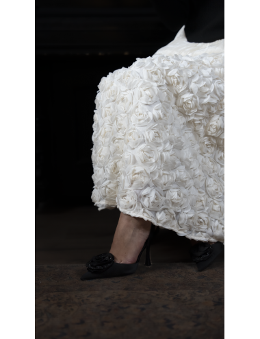 Love 3 Boyutlu Krem Güllü Etek