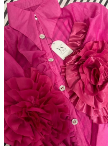Bouquet Yakalı Gül Detaylı Gömlek Pembe
